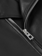 LOEWE - Logo-Embossed Belted Leather Biker Jacket - Black