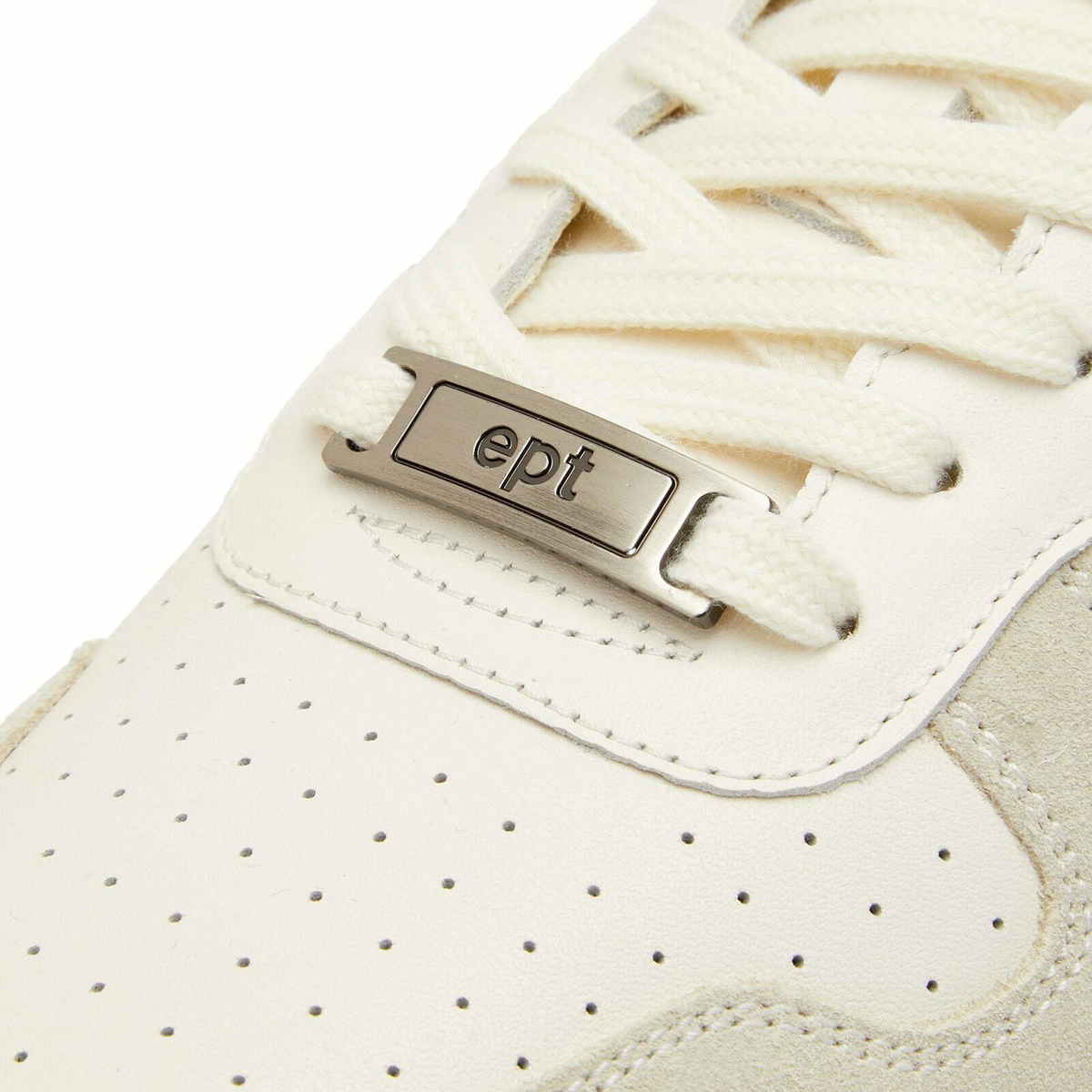 East Pacific Trade Men's Dive Court Sneakers in Off White/Tofu/Green