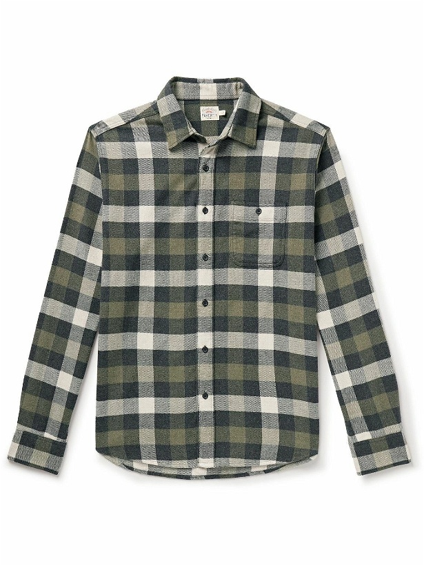Photo: Faherty - Checked Cotton-Flannel Shirt - Green