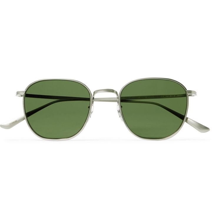 Photo: The Row - Oliver Peoples Board Meeting 2 Square-Frame Silver-Tone Titanium Sunglasses - Silver