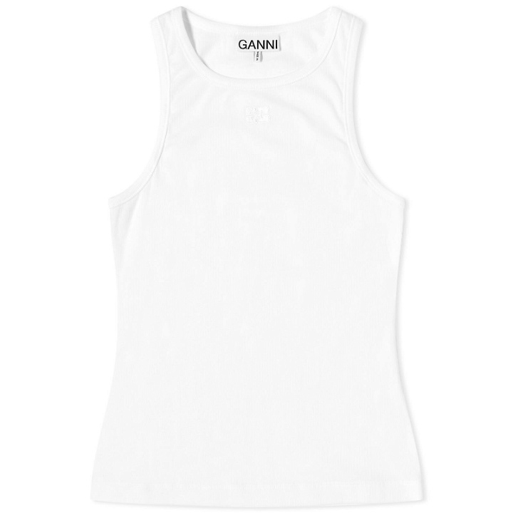 Photo: GANNI Women's Soft Cotton Rib Tank Top in Bright White
