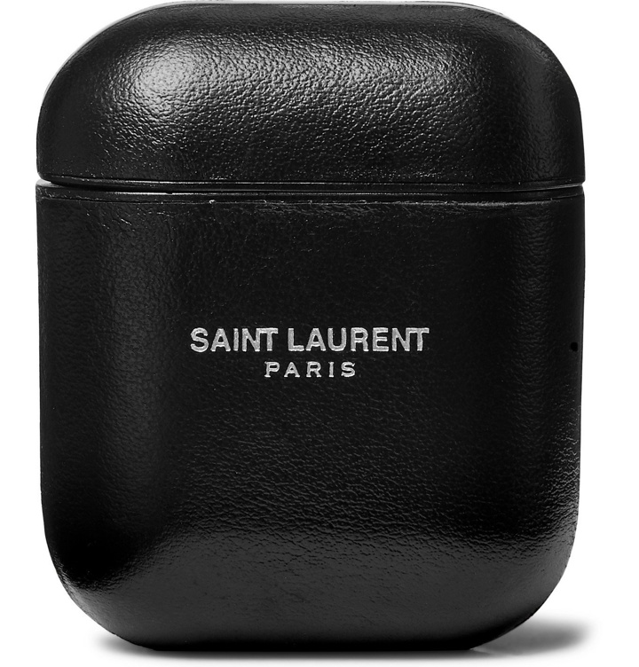 Photo: SAINT LAURENT - Logo-Print Leather AirPods Case - Black