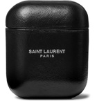 SAINT LAURENT - Logo-Print Leather AirPods Case - Black