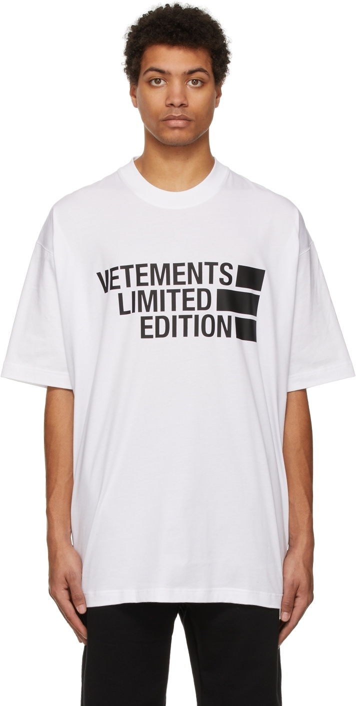 VETEMENTS White 'Limited Edition' Logo T-Shirt Vetements