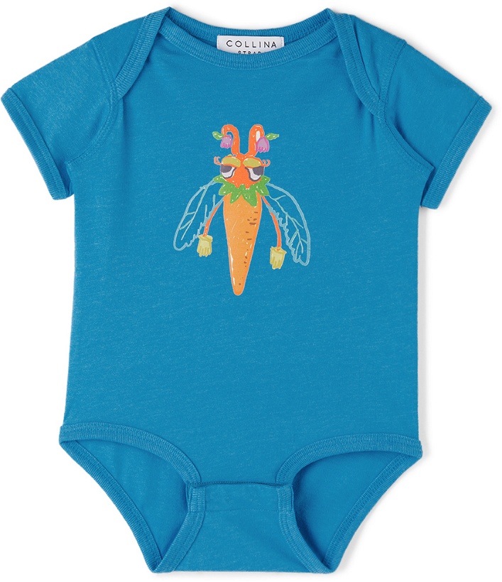 Photo: Collina Strada SSENSE Exclusive Baby Blue Bug Printed Bodysuit