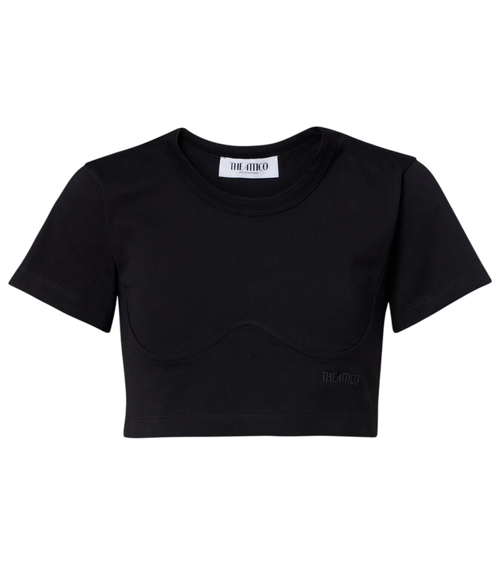 Photo: The Attico Cropped cotton jersey T-shirt
