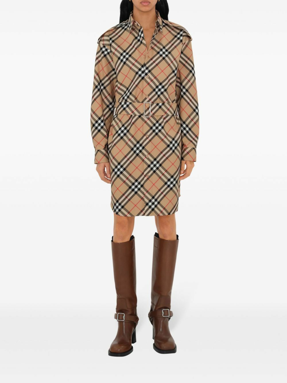 Burberry Brown Nova Check Cotton Shirt Dress