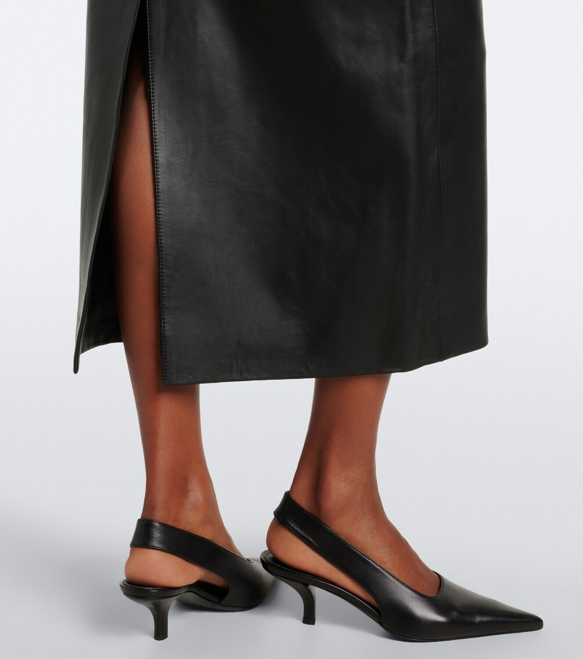 Róhe Leather pencil skirt