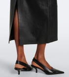 Róhe Leather pencil skirt