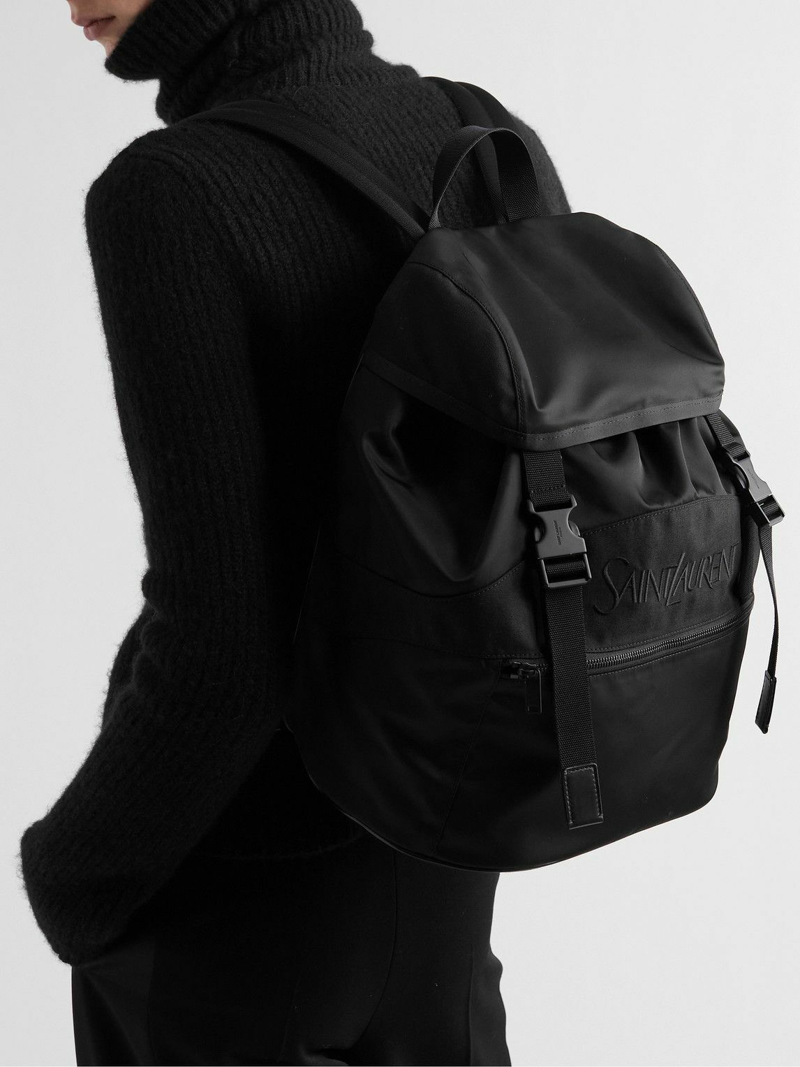 Logo-Embroidered Shell Backpack