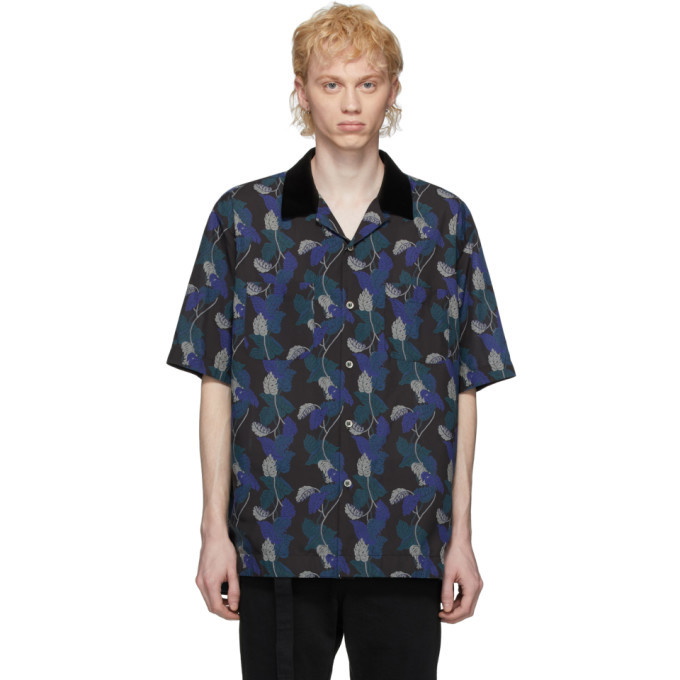 Photo: Sacai Black and Blue Sun Surf Edition Monstera Shirt