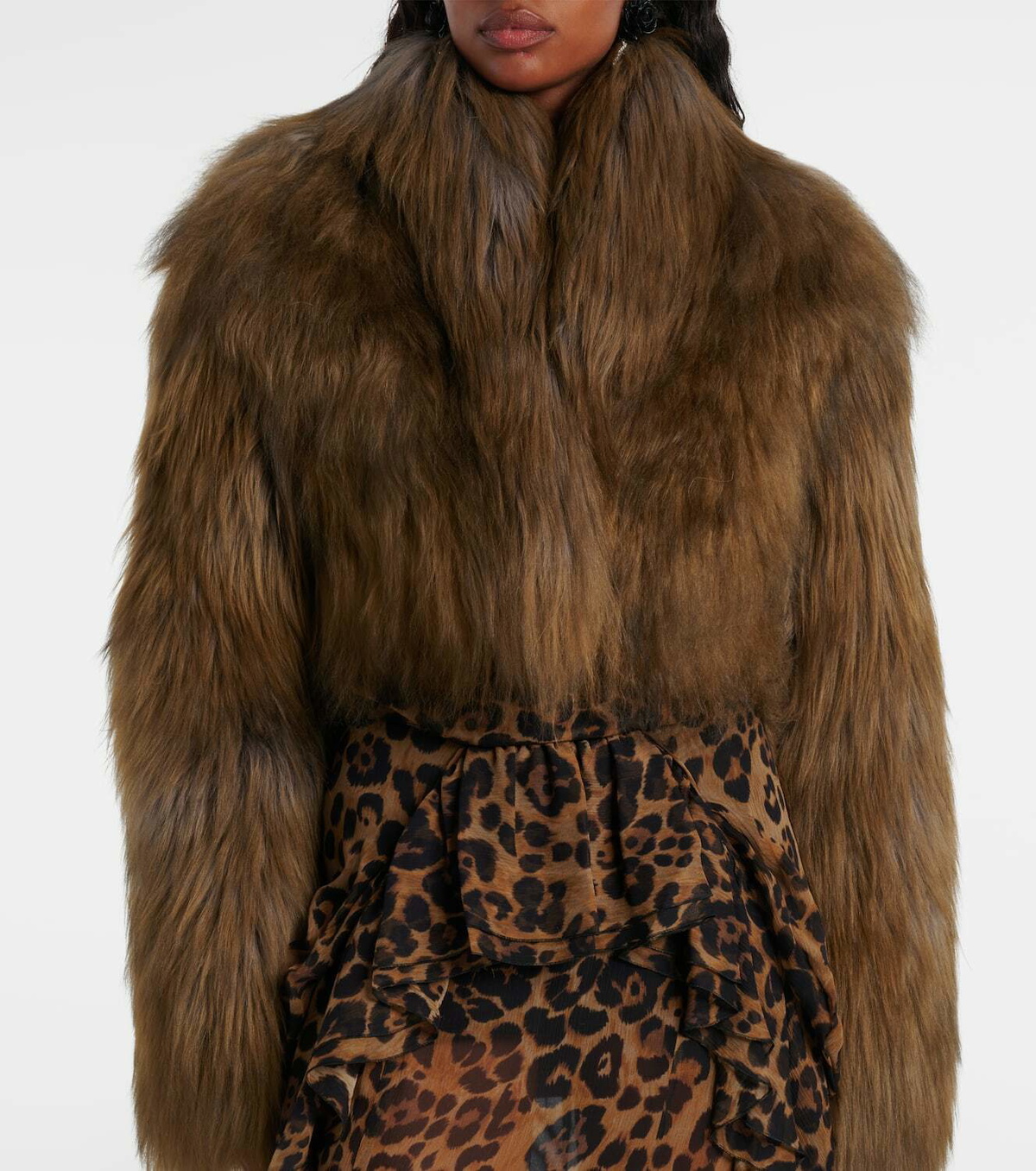Blumarine Cropped shearling jacket