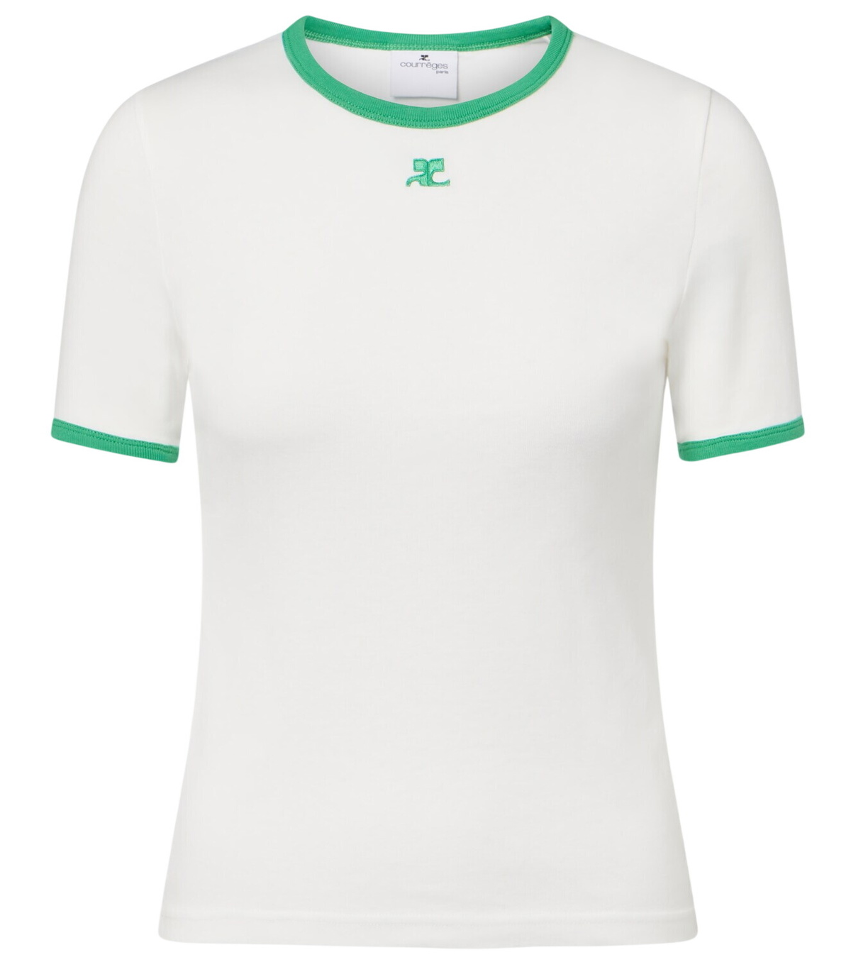 Courrèges White Asymmetric Long Sleeve T-Shirt Courreges