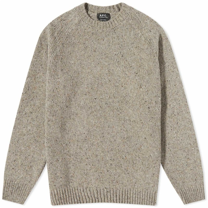 Photo: A.P.C. Harris Donegal Crew Knit in Taupe