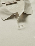 FEAR OF GOD ESSENTIALS - Logo-Flocked Cotton-Jersey Polo Shirt - Neutrals