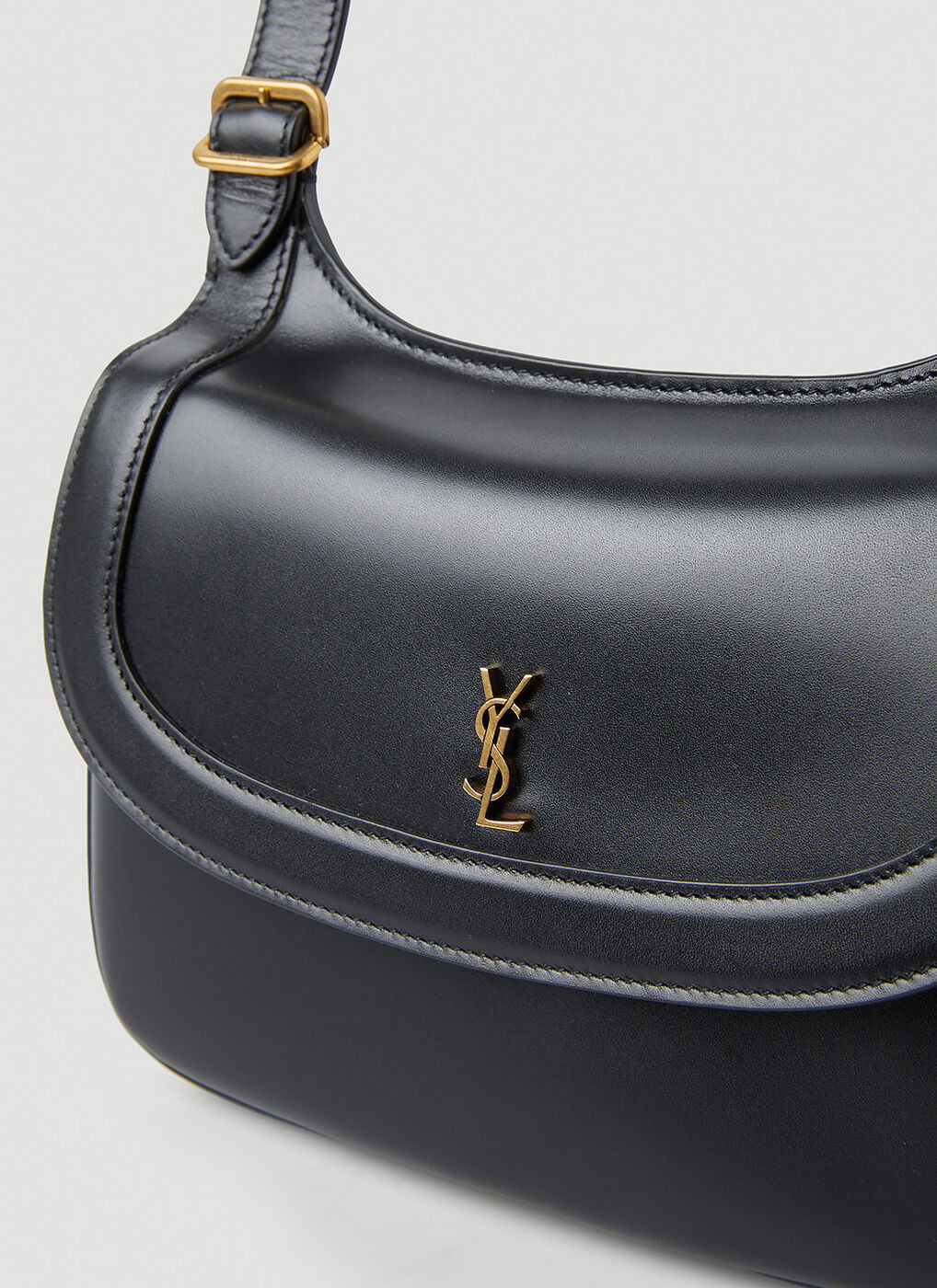 Saint Laurent Leather Medium Charlie Crossbody Bag in Black