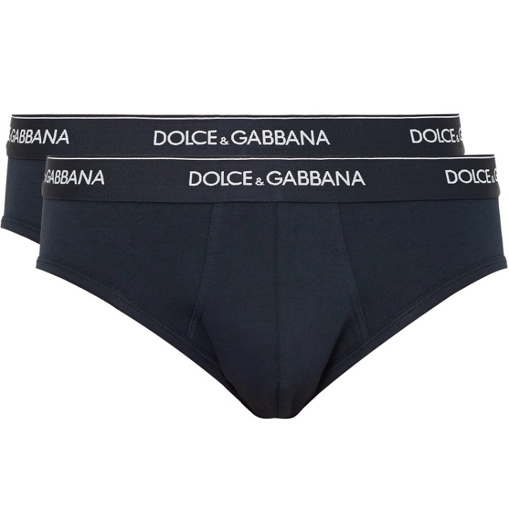 Photo: Dolce & Gabbana - Two-Pack Stretch-Cotton Briefs - Blue