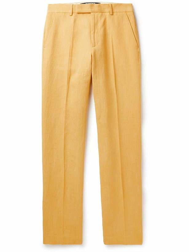 Photo: Jacquemus - Feijoa Straight-Leg Linen-Blend Trousers - Yellow