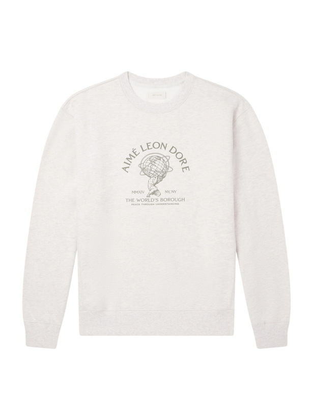 Photo: Aimé Leon Dore - Atlas Logo-Print Cotton-Jersey Sweater - White