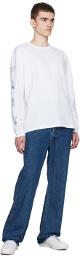Maison Kitsuné White Printed Long Sleeve T-Shirt