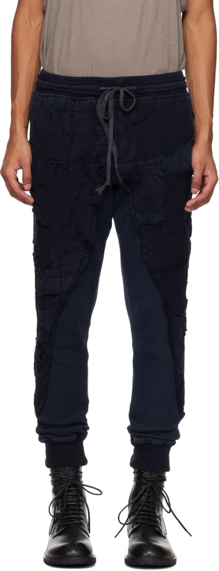 Photo: Greg Lauren Navy Stitchwork 50/50 Sweatpants