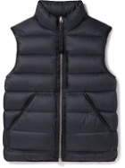 TOM FORD - Slim-Fit Leather-Trimmed Quilted Shell Down Gilet - Blue