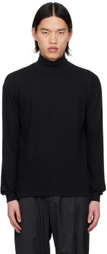 AURALEE Black Seamless Turtleneck