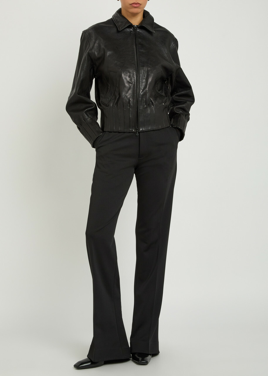 Aaron Esh Boxy Leather Jacket Black