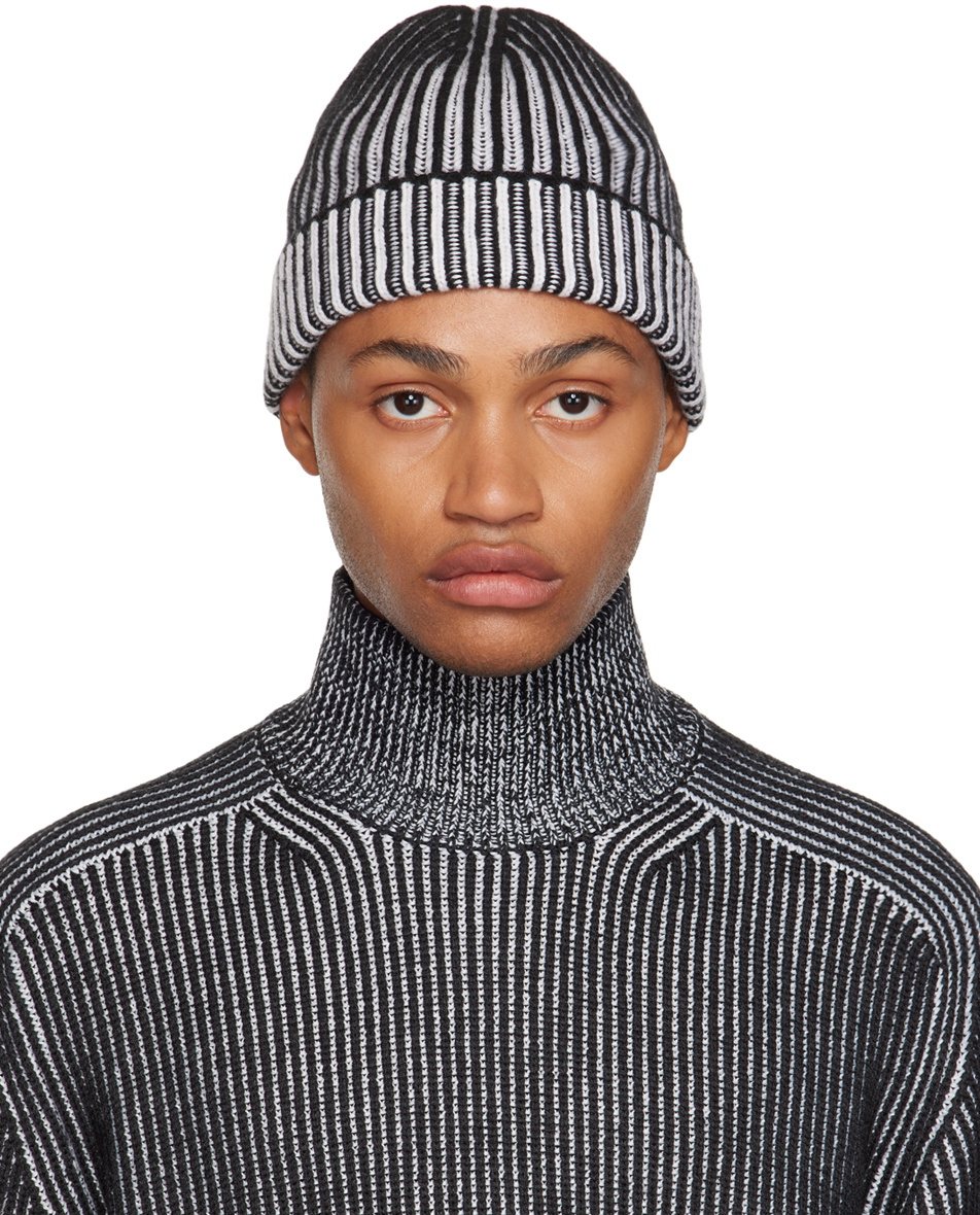 3MAN Black & White Ribbed Beanie