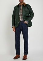 Drake's Patch Pocket Waxed Quilted Jacket Dark Green