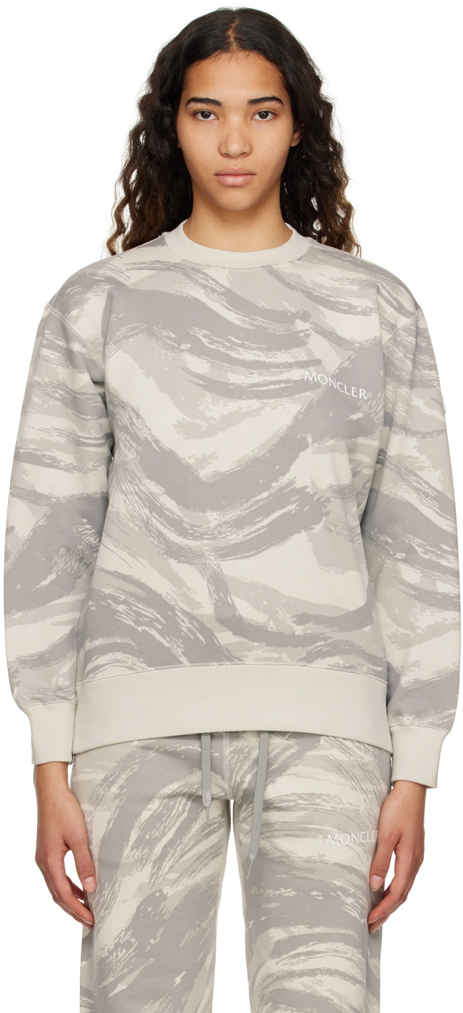 Moncler Genius 4 Moncler HYKE Gray Printed Sweatshirt