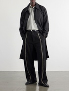 Kartik Research - Sultan Straight-Leg Embroidered Wool Trousers - Black