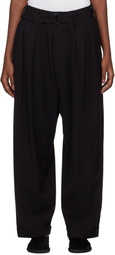 YOHJI YAMAMOTO Black Damaged Gabardine 2Tucks Trousers