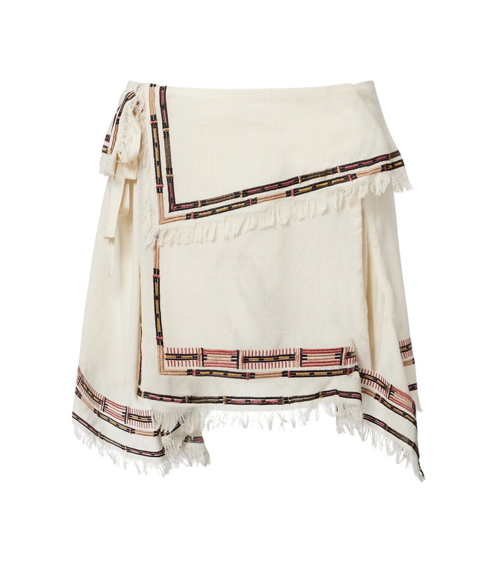 Photo: Isabel Marant Feriel embroidered fringed silk wrap skirt