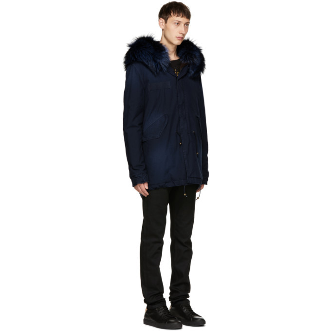 Mr and Mrs Italy Blue Interior Quilt Fur Parka