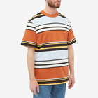 NN07 Men's Nat Stripe T-Shirt in Terracotta Stripe