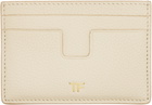 TOM FORD Beige Grain Leather Card Holder