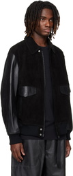 Y-3 Black Mercedes-AMG F1 Edition Racing Leather Jacket