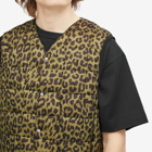 Taion Men's V-Neck Down Vest in Leopard