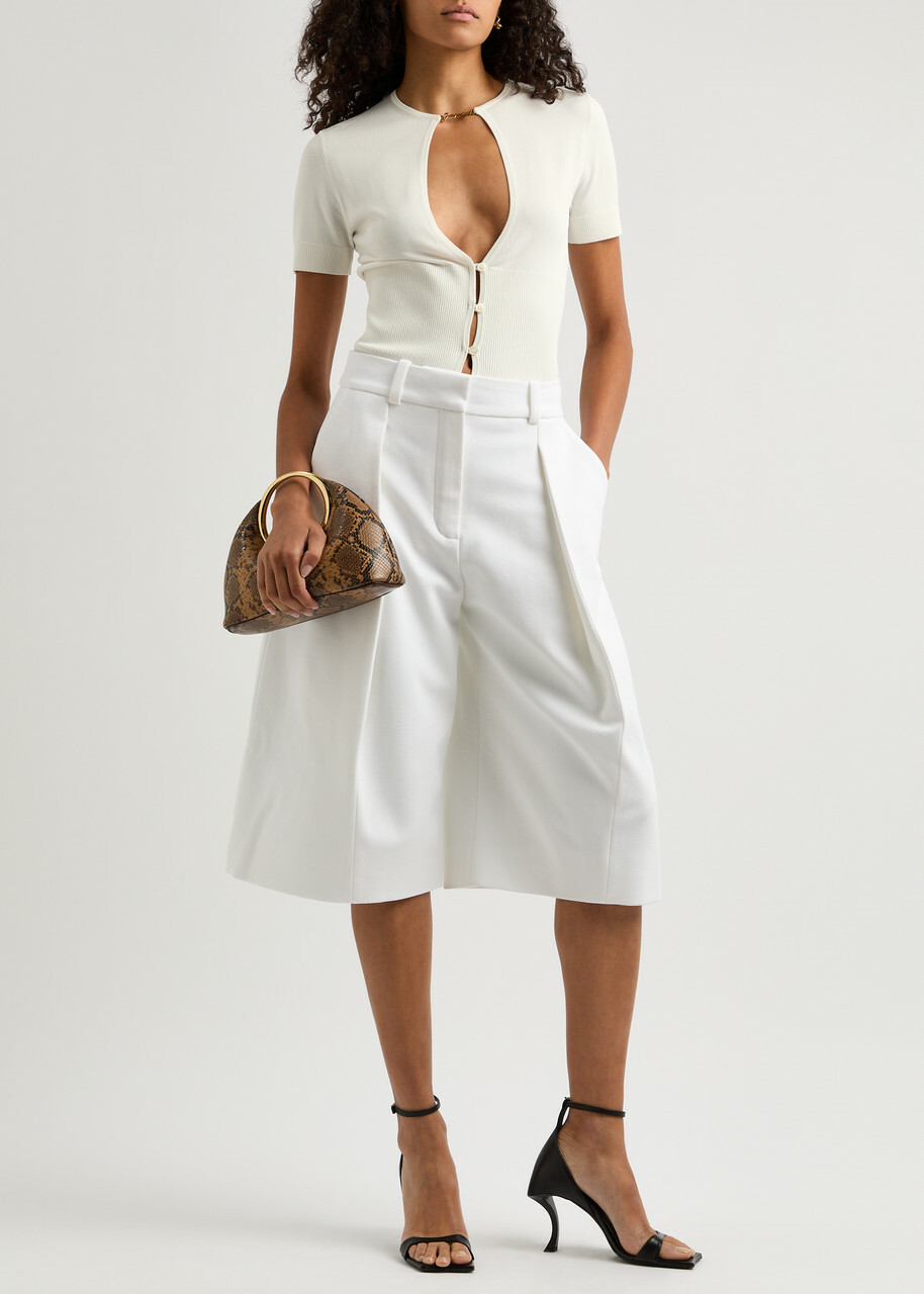 Jacquemus Le Bermuda Amalfi Crepe Shorts White Jacquemus