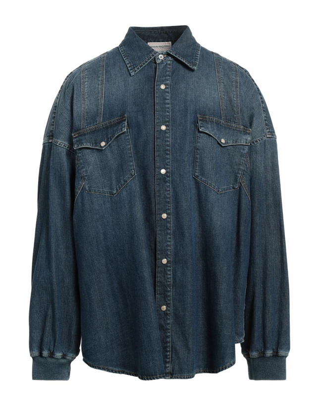 Photo: Mcqueen Mens Denim shirt in Blue