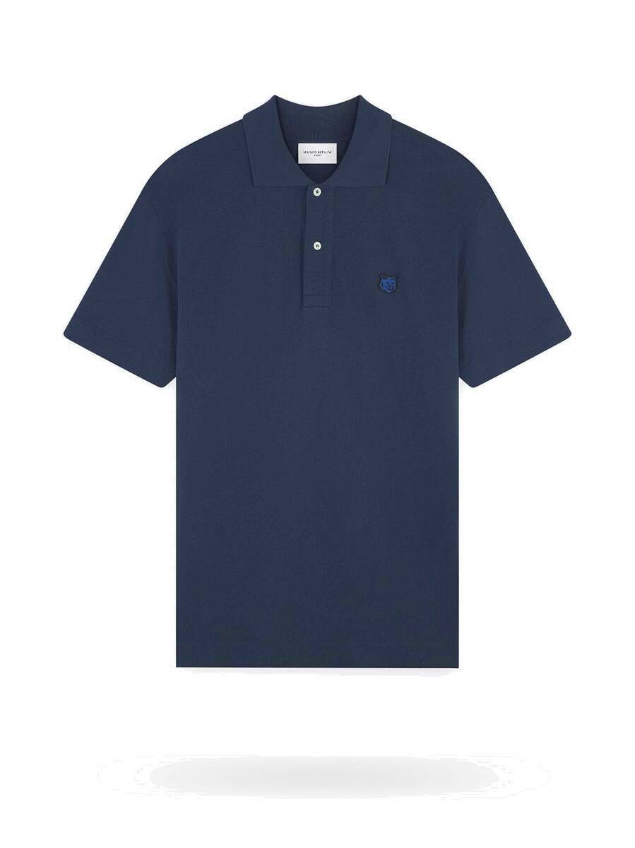 Maison Kitsune Polo Shirt Blue Mens Maison Kitsune