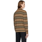 Burberry Brown Icon Stripe Long Sleeve Polo