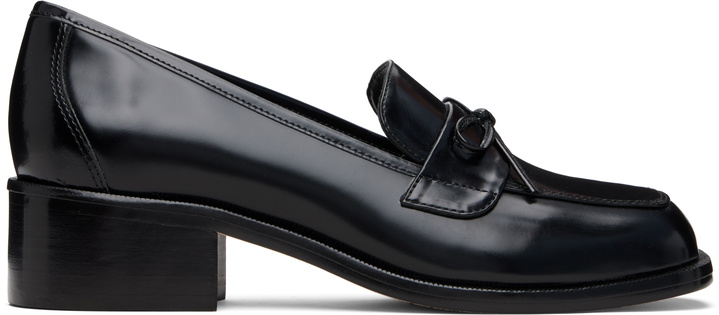 Photo: Sandy Liang Black Spazzolato Leather Loafers