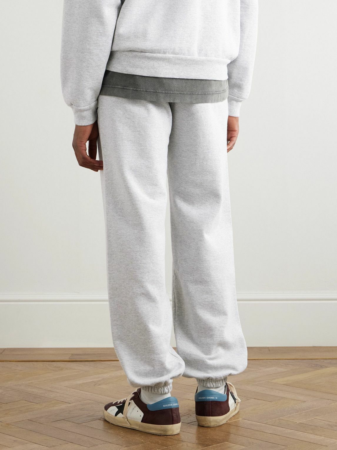 Local Authority LA - LA Slash Tapered Logo-Embroidered Cotton-Jersey Sweatpants - Gray