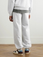 Local Authority LA - LA Slash Tapered Logo-Embroidered Cotton-Jersey Sweatpants - Gray