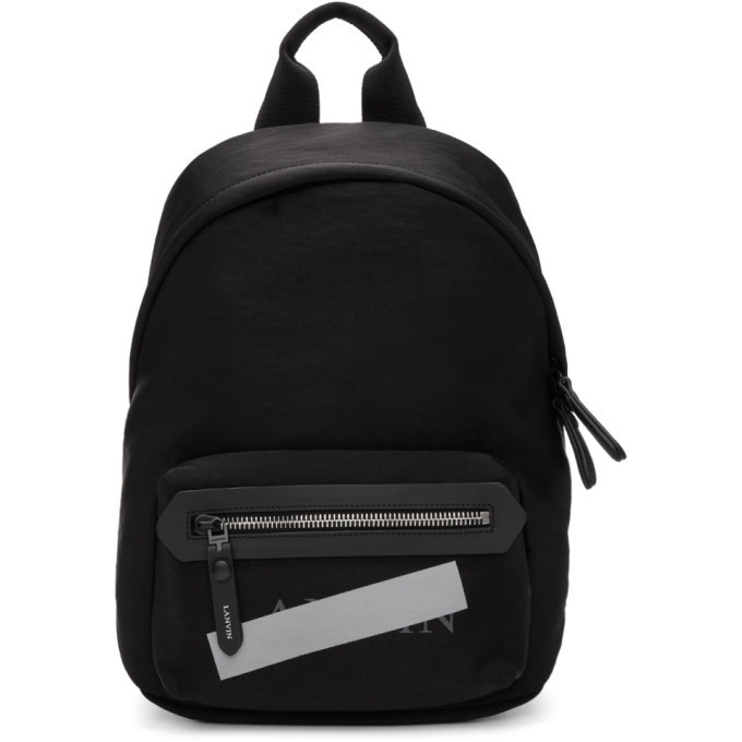Photo: Lanvin Black Zippered Logo Backpack