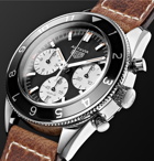 TAG Heuer - Autavia Automatic Chronograph 42mm Polished-Steel and Leather Watch - Men - Black