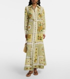 Alémais Dixie belted printed ramie shirt dress