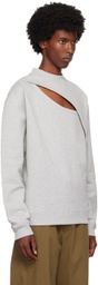 LGN Louis Gabriel Nouchi Grey Laceration Sweatshirt